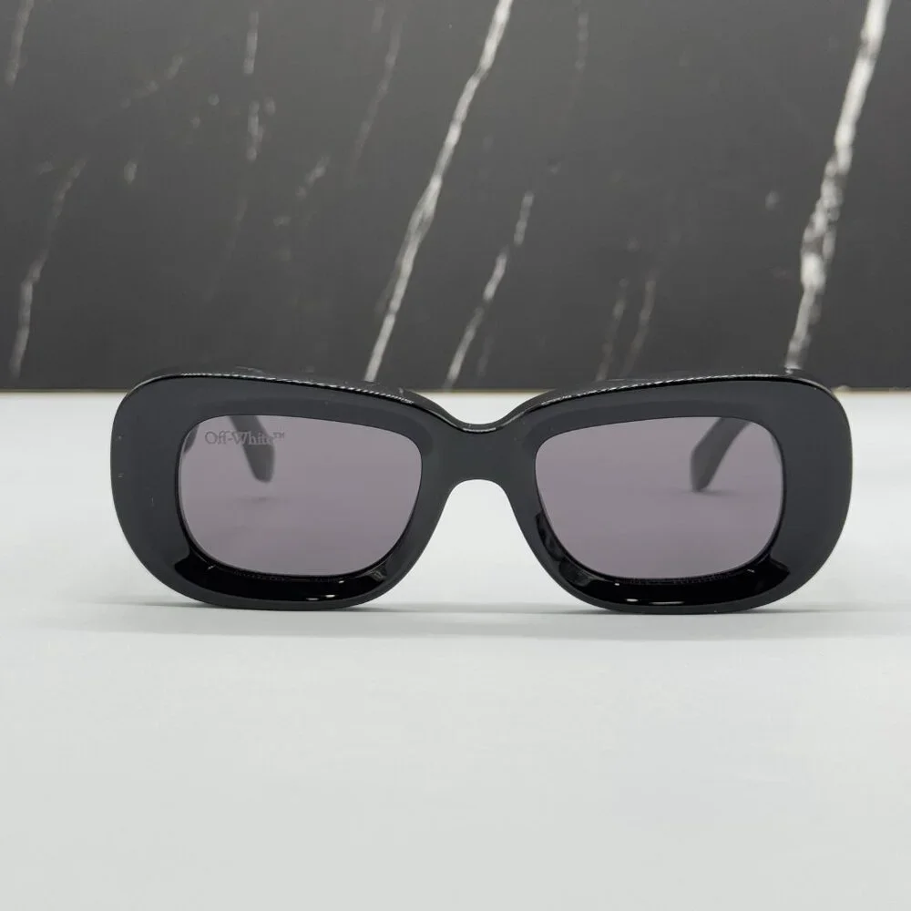 NEW OFF-WHITE CARRARA 007 BLACK OVAL UNISEX SUNGLASSES OFF-WHITE CARRARA - Picture 3 of 13